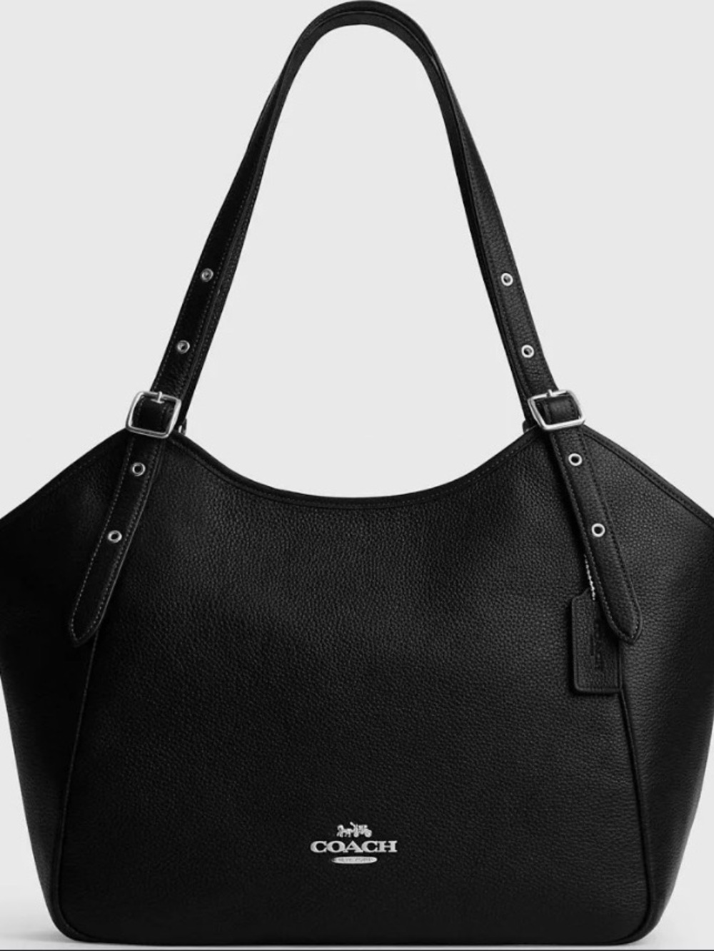 Coach Meadow Large Black Pebbled Leather Shoulder Tote Like New